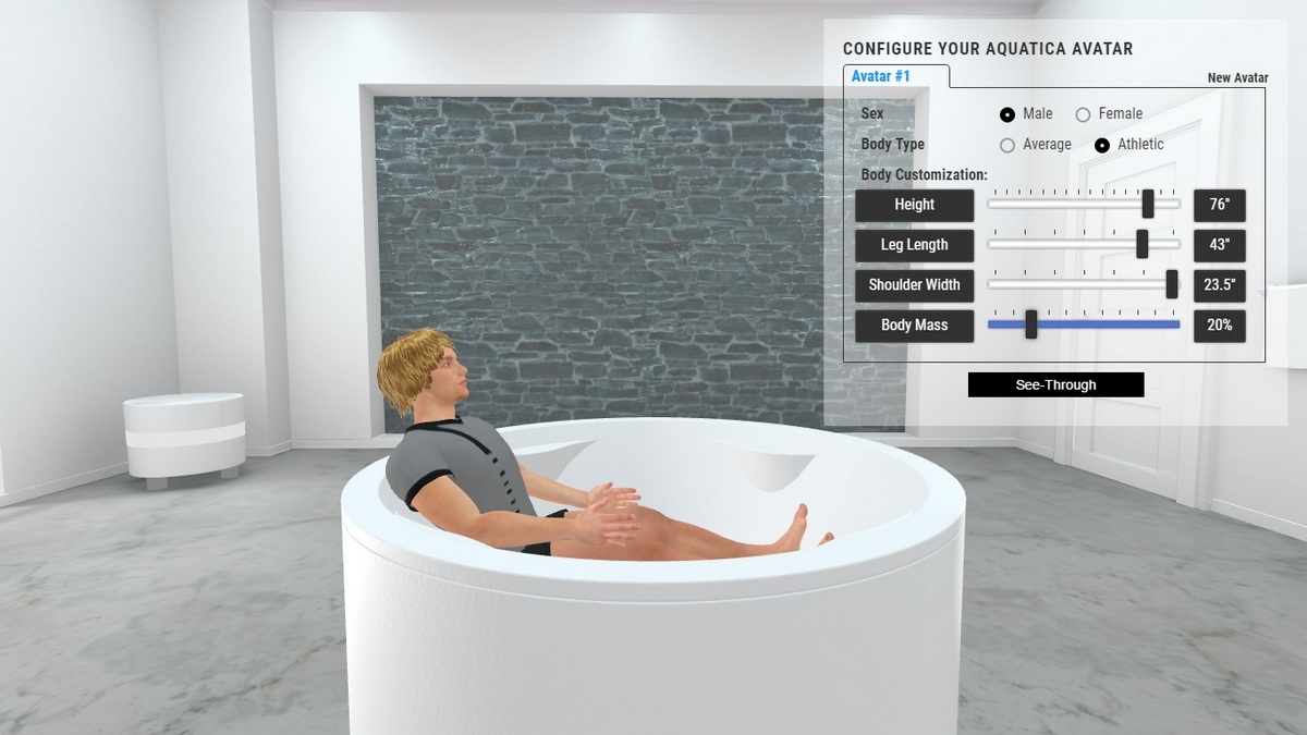 Allegra Bathtub 3D Body Position